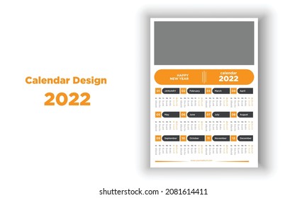 Wall Calendar Design 2022 One Page Calendar Design