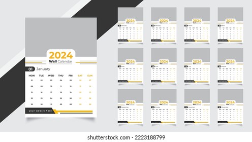 wall calendar design 2023 or wall calendar template