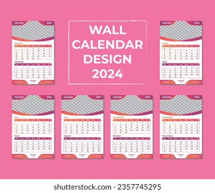 Wall Calendar Design 2024 (2 Month in One Page)