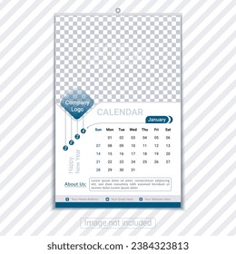 Wall Calendar Design 2024. Creative and standard calendar design.