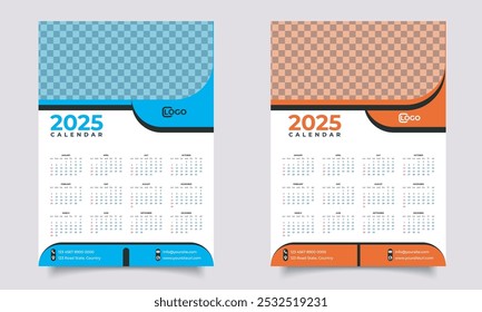 Wall calendar design 2025. Calendar 2025 design