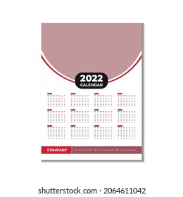 Wall calendar design template 2022