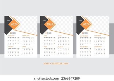 Wall Calendar Design Template 2024
