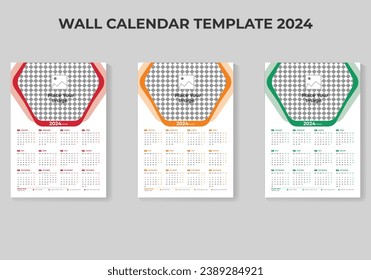 Wall Calendar Design Template 2024