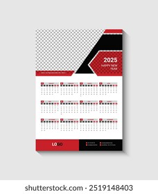 Wall calendar design template 2025