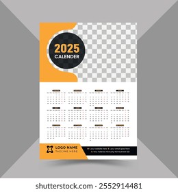 Plantilla de diseño de calendario de pared 2025