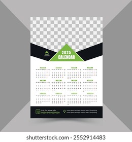 Plantilla de diseño de calendario de pared 2025