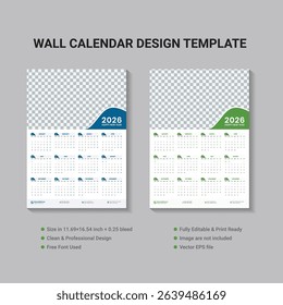 Wall Calendar Design Template 2026 