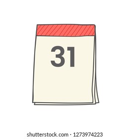 Vector de estilo de doodle de calendario de pared