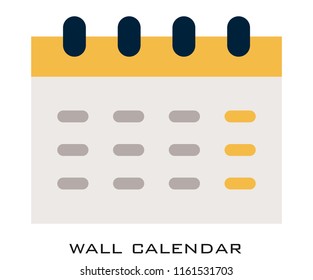 Wall calendar flat icon signs