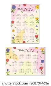 Wall Calendar with flower theme
