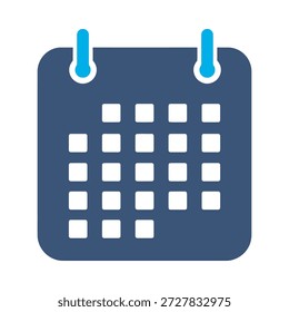 Icono de calendario de pared azul Vector plano diseño fecha calendario símbolo mes día hora Plan agenda año elemento gráfico signo
