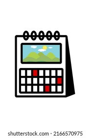 Wall calendar icon isolated on white background