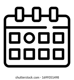 Icono de calendario de pared. Icono de vector de calendario de contorno para diseño web aislado en fondo blanco