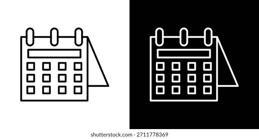 Esquema del icono del calendario de pared. Vector aislado pictograma para el Web