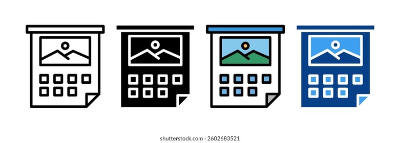 Wall Calendar Icon Set Multiple Style Collection
