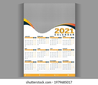 Wall calendar New year template Design for corporate business Modern company with professional creative design