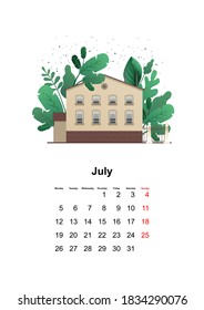 wall calendar page 2021 one month