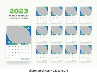 Wall Calendar Schedule 2023 Or Happy New Year Modern Wall Calendar 2023 Template Design