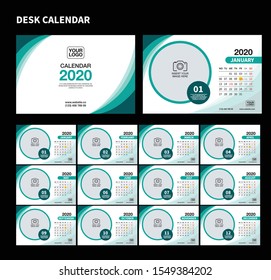 Wall Calendar Template for 2019 Year. Vector Design Print Template, Week starts on Monday