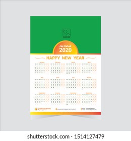 Wall Calendar Template 2020 / Wall Calendar 