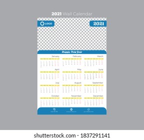 Wall Calendar Template For 2021