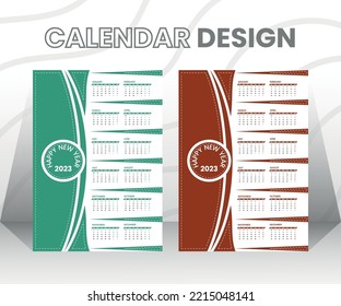 Wall calendar Template for 2023,Week starts on Sunday,esoteric star calendar for 12 months of 2023,2023 Calendar year vector illustration.