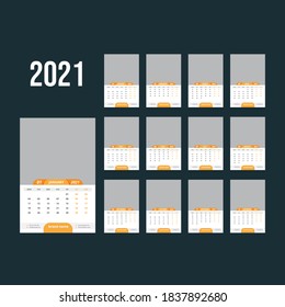 Wall calendar template, date planner, happy new year calendar