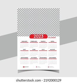 wall calendar template design  2023 