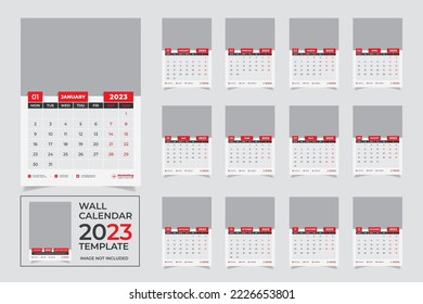 	
Diseño de plantillas de calendario de pared 2023