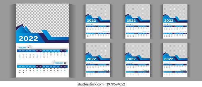Wall calendar template Design for New year corporate business Modern company with p2ofessional creative design 2021
