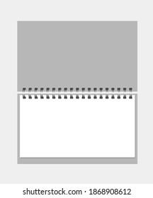 Wandkalender-Vorlage. Vektor 3d realistisch. Bleib auf Stahlfedern. Horizontale Form. Mock nach deinem Design. EPS10.