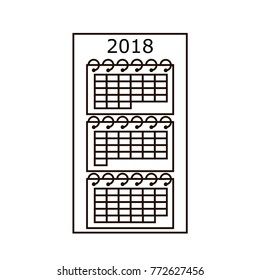 Wall calendar vector symbol isolated on white background
