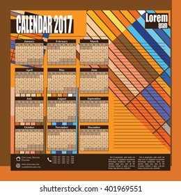 Wall calendar yellow 2017