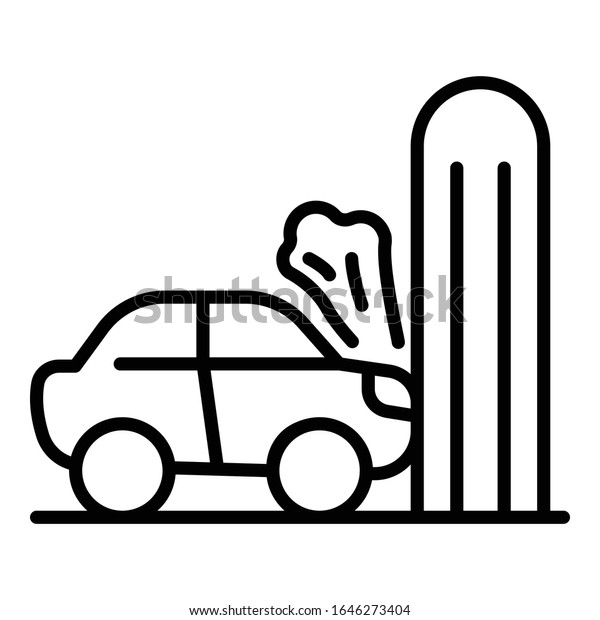Wall car accident\
icon. Outline wall car accident vector icon for web design isolated\
on white background