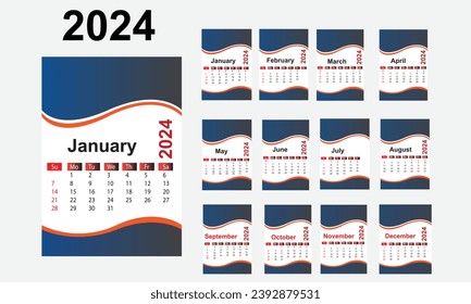 wall celendar 2024 manthly english