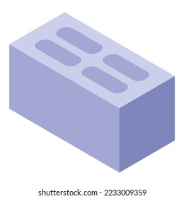 Wall cement brick icon isometric vector. Pile concrete. Sand gravel