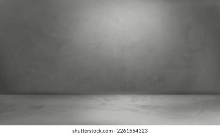 Wall cement texture backdrop background,Display Empty room with light and shadow on grey concrete wall,Vector 3d Sturio Cement floor with crack surface pattern concept for Product presentration  