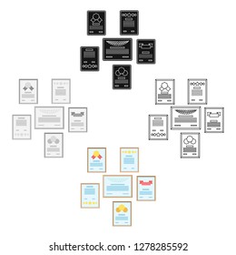 Wall of certificates icon in cartoon style isolated on white background. Office furniture and interior symbol stock vector illustration.