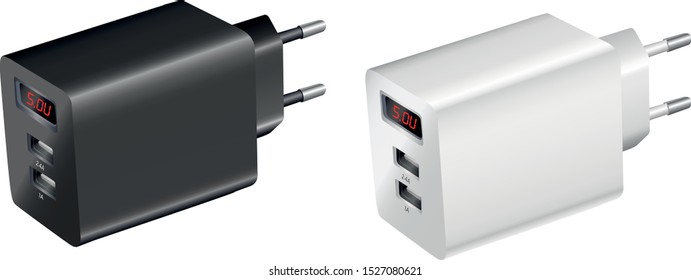 Wall charger for phones with LED display