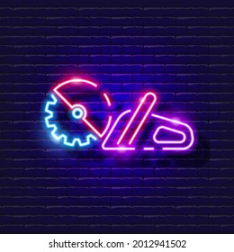 Wall chaser neon icon. Vector illustration for design. Repair tool glowing sign. Construction tools concept.