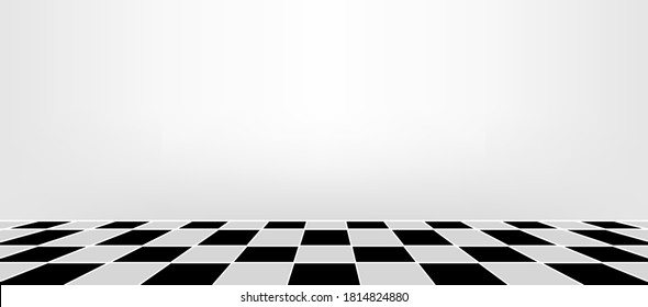 Wand und karierte Fliesen schwarz-weiß für Architektur Hintergrund, Badezimmerböden und Innenwand, leerer Fliesenboden im Zimmer, karierte Wandfliesen, Mosaikfliesen und Fußbodenleder