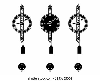 Wall Classic clock black fill without outline