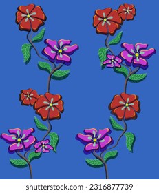 diseño de patrones de flores de escalada en pared. adecuado para la impresión de papel pintado, papel de envoltura, textiles, prendas de vestir, etc.