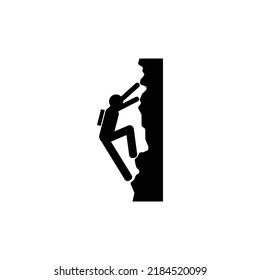 Wall Climbing Icon On White Background