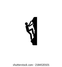 Wall Climbing Icon On White Background