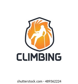 Wall climbing, Rock climbing, Mountain climbing logo