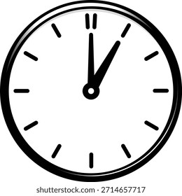 Icono de reloj de pared 3D, ícono de reloj analógico minimalista 3D en estilo de Vector moderno, con una esfera de reloj redondo con agujas de hora y minuto. Diseño limpio y de moda con sombreado sutil 3D sobre fondo blanco