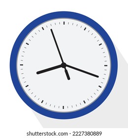 Wall clock appointment schedule time flat vector icon illustration for websites