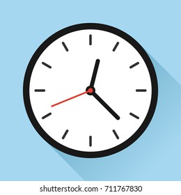 Wall clock appointment schedule time flat vector icon illustration for websites